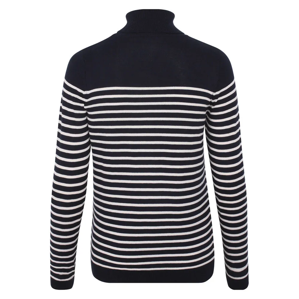 Womens Ultra Fine Cotton Roll Neck Breton Jumper